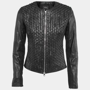 Emporio Armani Women's Black Leather Jacket